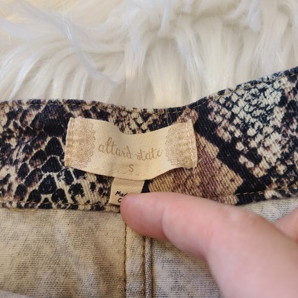 Altar'd State Snakeskin Zip Front High Rise Mini Skirt Small Boho Animal Print - Picture 4 of 4